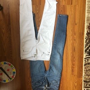 🔥 2 pants sz 1 white cropped Celebrity Pink/ankle cut Bullhead jeans